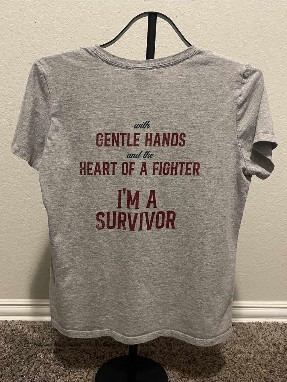Gildan Gray Short-Sleeve Tee with Red REBA Graphic - Picture 2 of 12